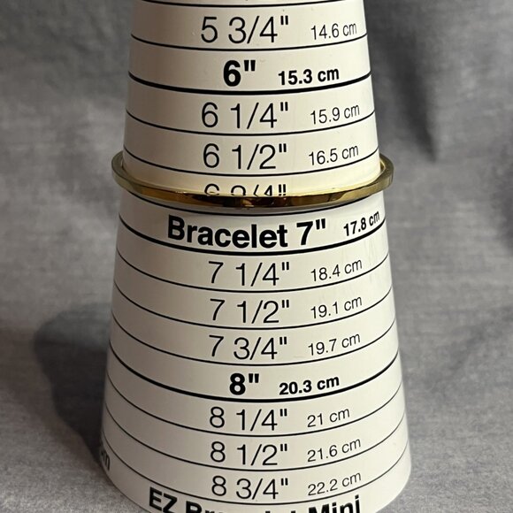 Michael Kors Rhinestone Gold Tone Crystal Bar Open Cuff Bangle Bracelet 6 3/4" - Picture 7 of 7